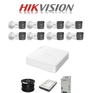 Hikvision Smart Hybrid Light 8 Ch System with 2MP AUDIO Cameras