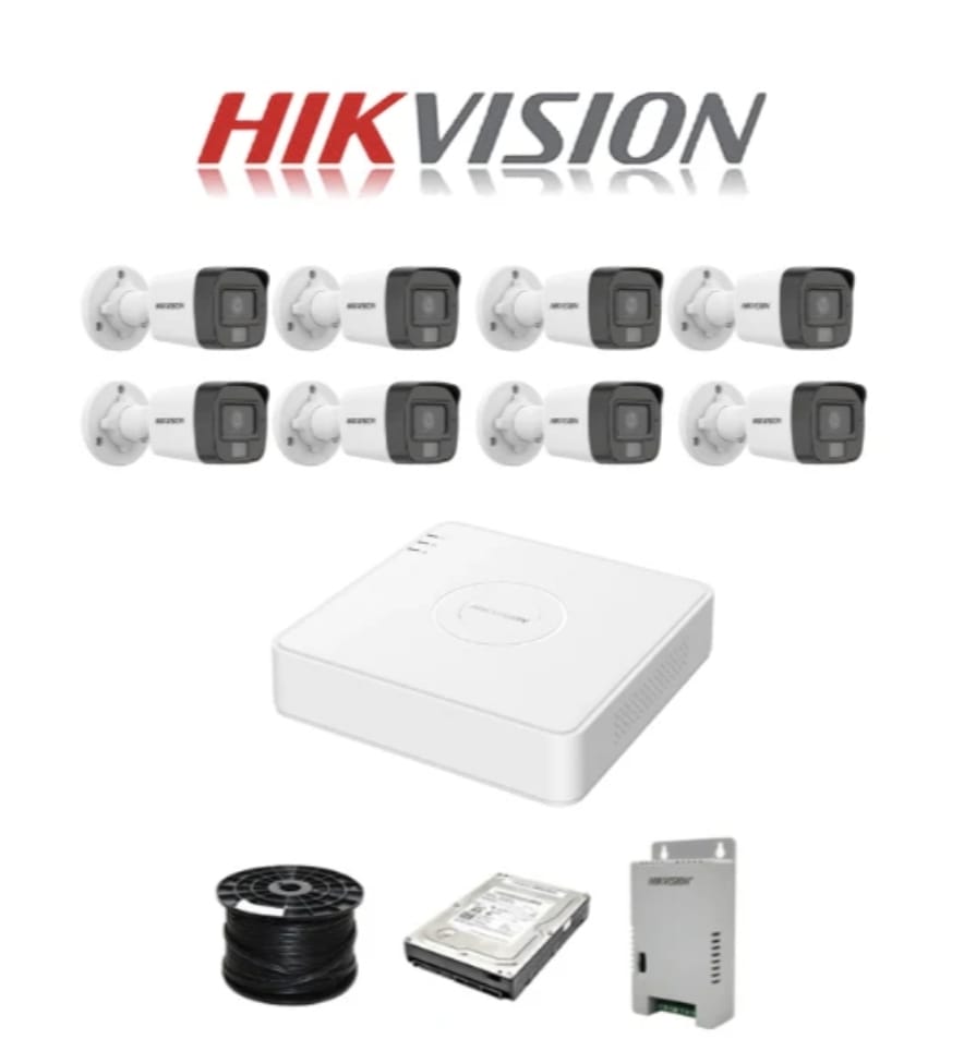 Hikvision Smart Hybrid Light 8 Ch System with 2MP AUDIO Cameras